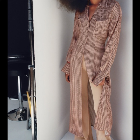 Zara Dresses & Skirts - Printed shirt dress